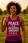 Bright Purple PEACE Tank Lifestyle