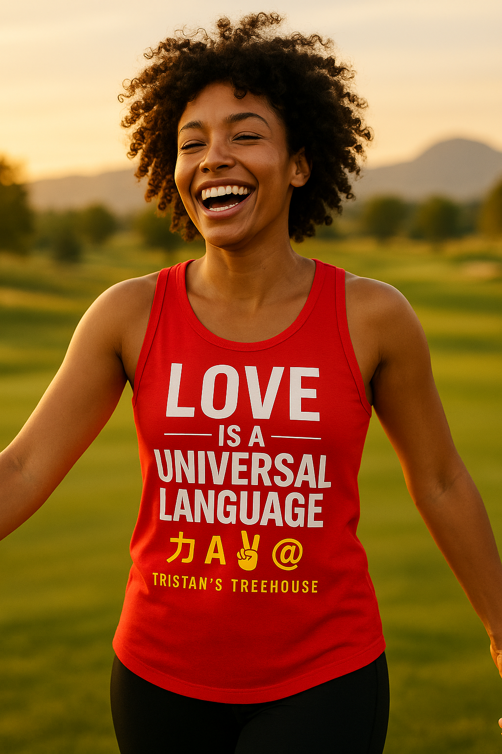 Bright Red LOVE Tank Lifestyle