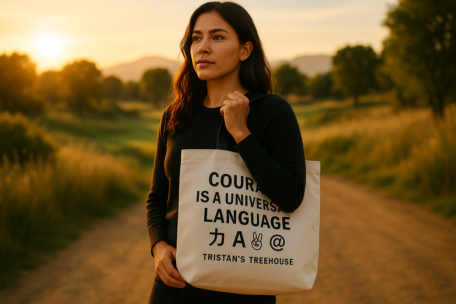 COURAGE IS A UNIVERSAL LANGUAGE Tote Bag
