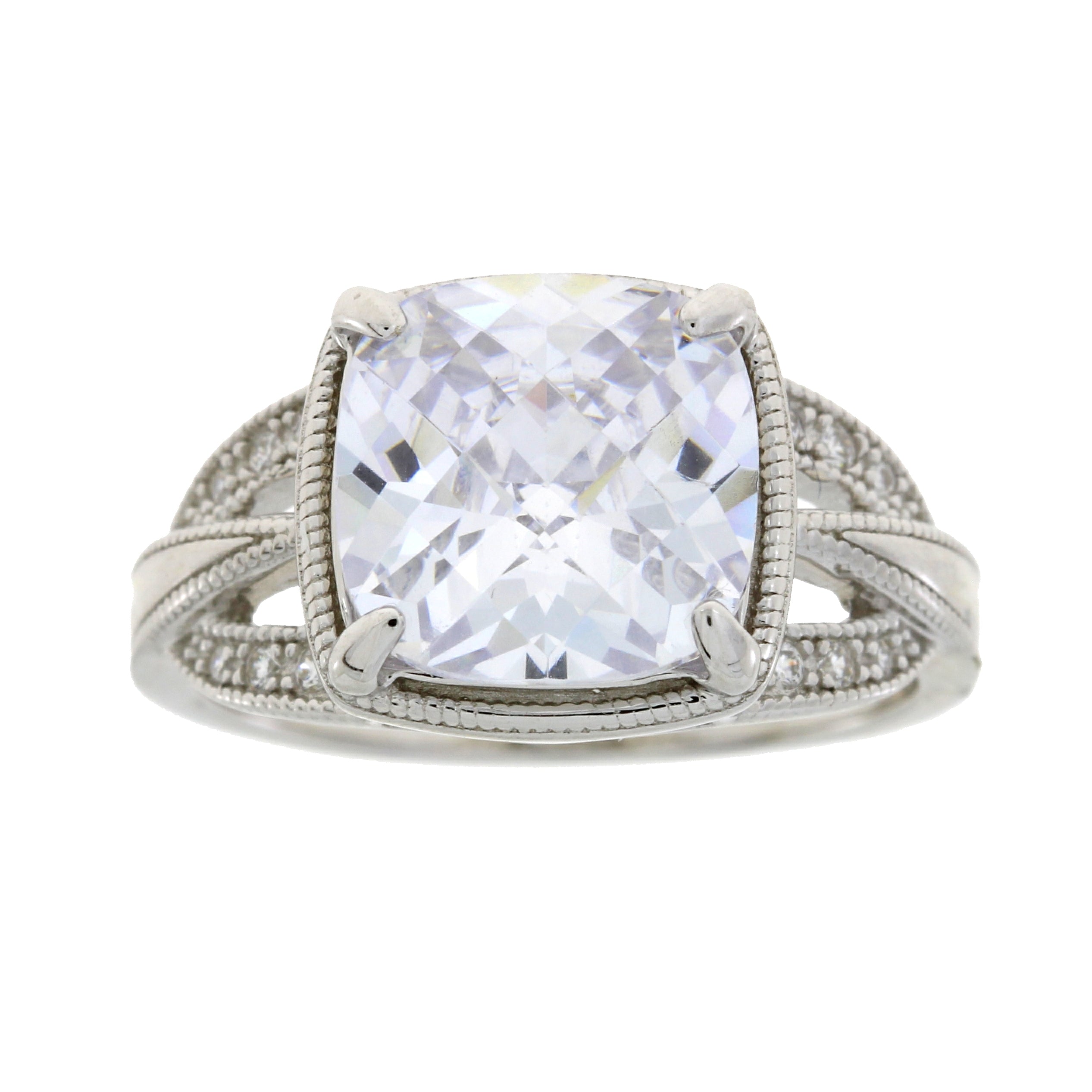 Natural Cubic Zirconium Ring Sterling Silver
