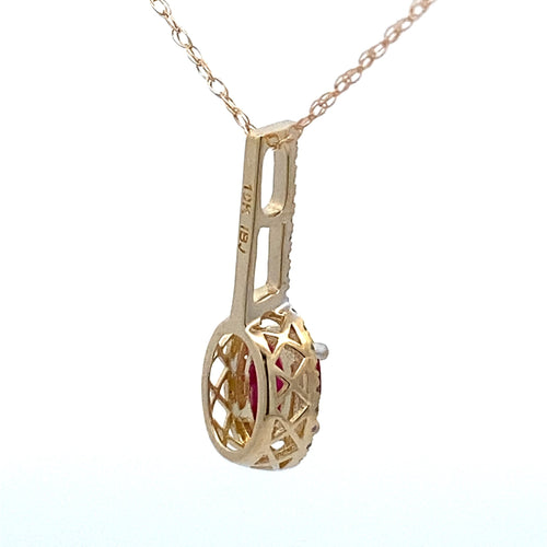 .45ct Ruby Diamond Fashion Pendants 10KT Yellow Gold
