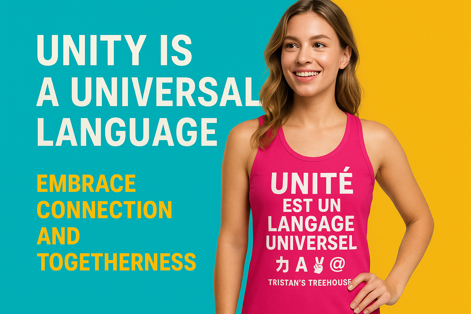 French Unity Tank Top Banner - UNITÉ EST UN LANGAGE UNIVERSEL