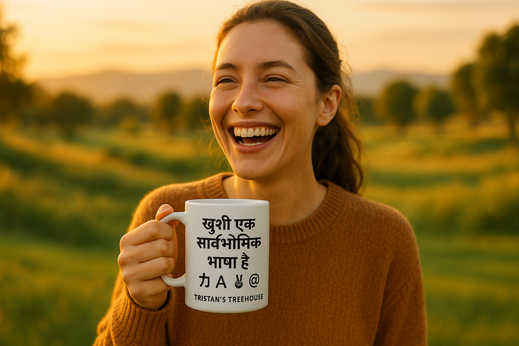 खुशी एक सार्वभौमिक भाषा है (Hindi Joy) Mug