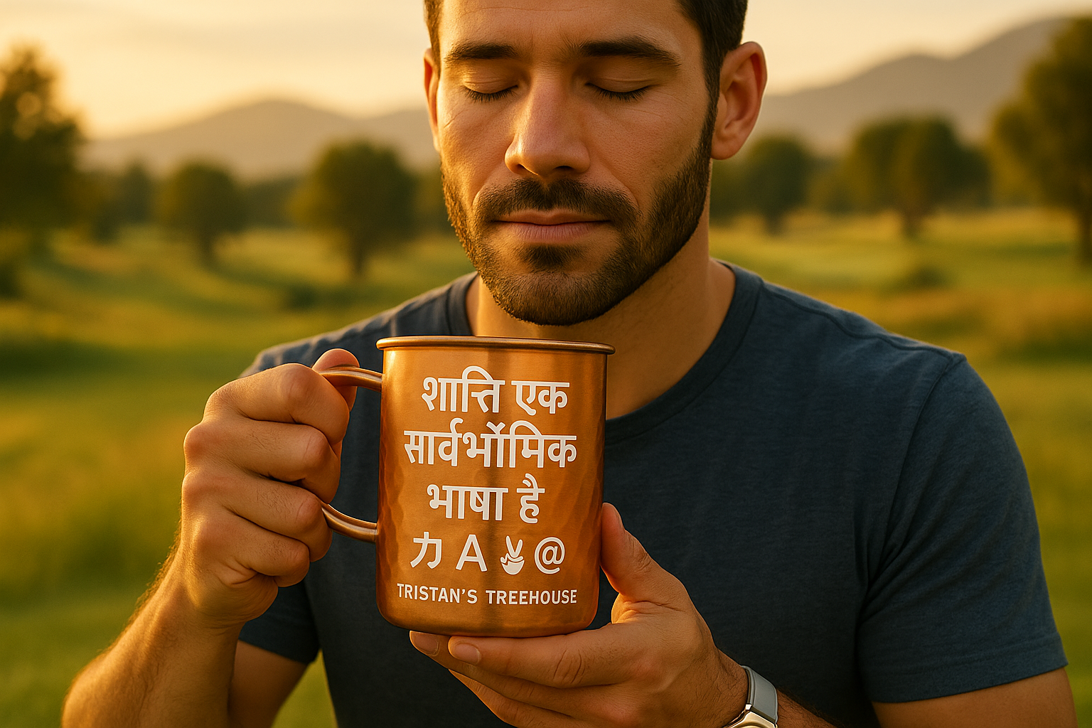 शांति एक सार्वभौमिक भाषा है (Hindi Peace) Copper Mug