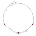 Natural .16ct Ruby Diamond Bracelet 14KT White Gold