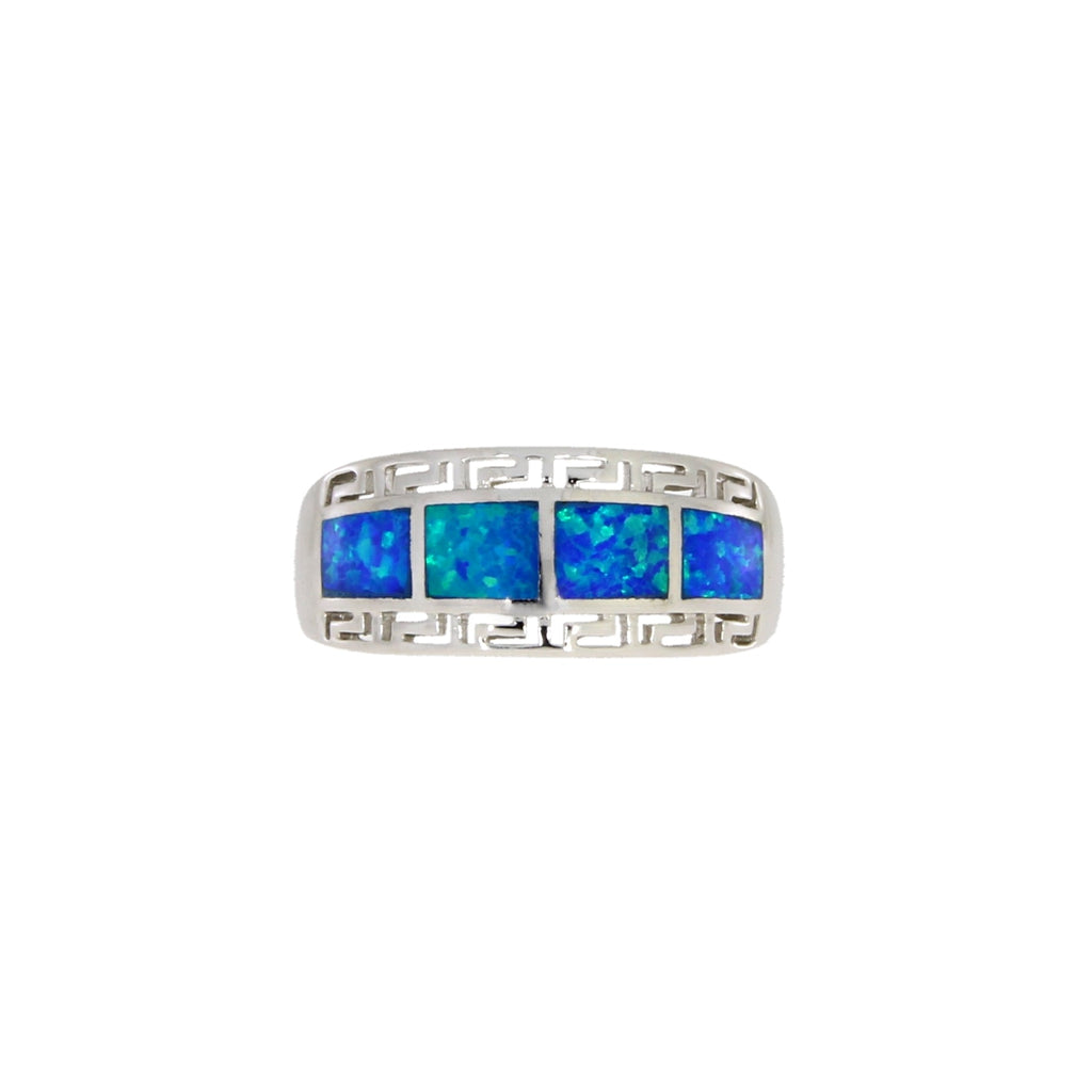 Genuine Created Opal Ring Sterling Silver