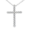 Genuine .50ct Cross Religious Pendant Sterling Silver