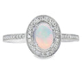 Genuine .36ct Opal Diamond Ring 10KT White Gold