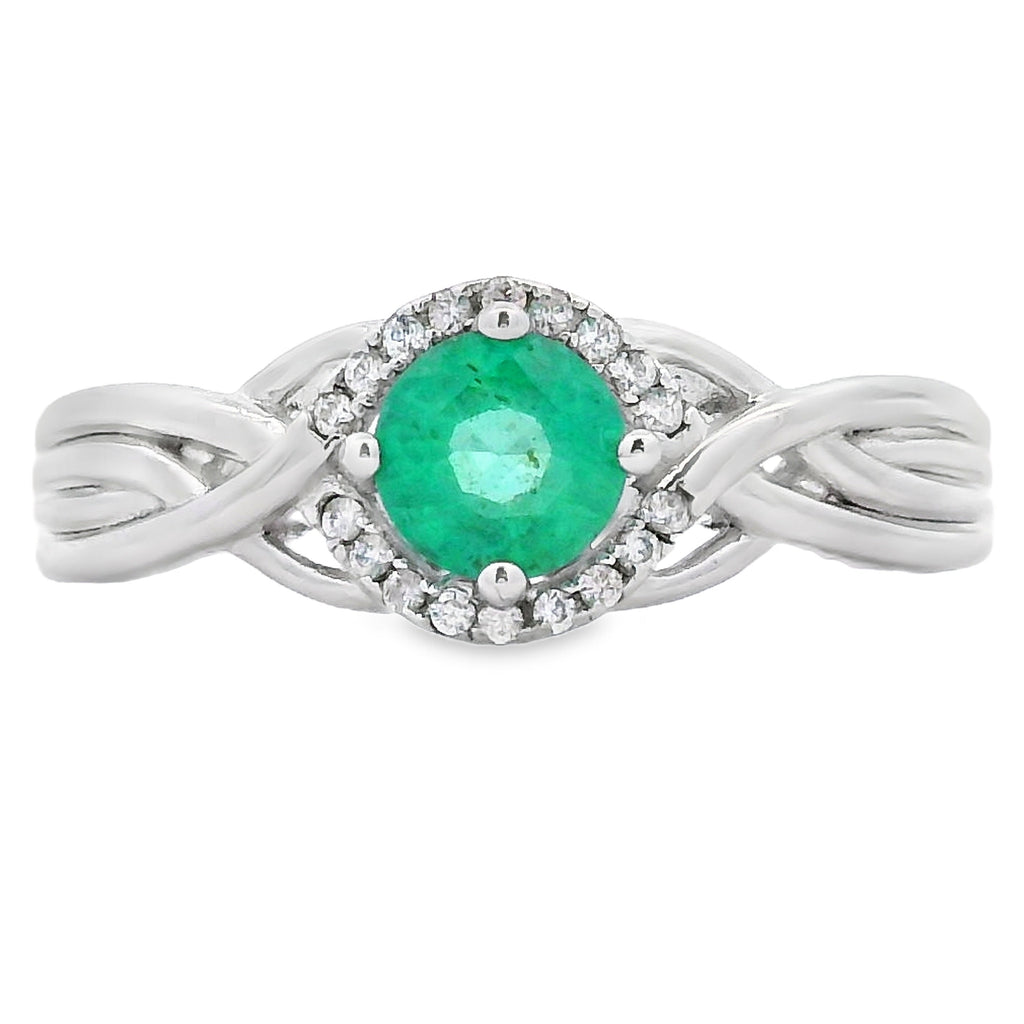 Genuine .58ct Emerald Zircon Ring Sterling Silver