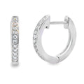 Genuine .08ct Diamond Hoop Earrings 10KT White Gold