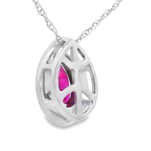 .52ct Garnet Diamond Fashion Pendants 10KT White Gold