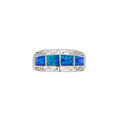 Natural Created Opal Ring Sterling Silver