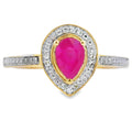 Genuine .54ct Ruby Diamond Ring 10KT Yellow Gold