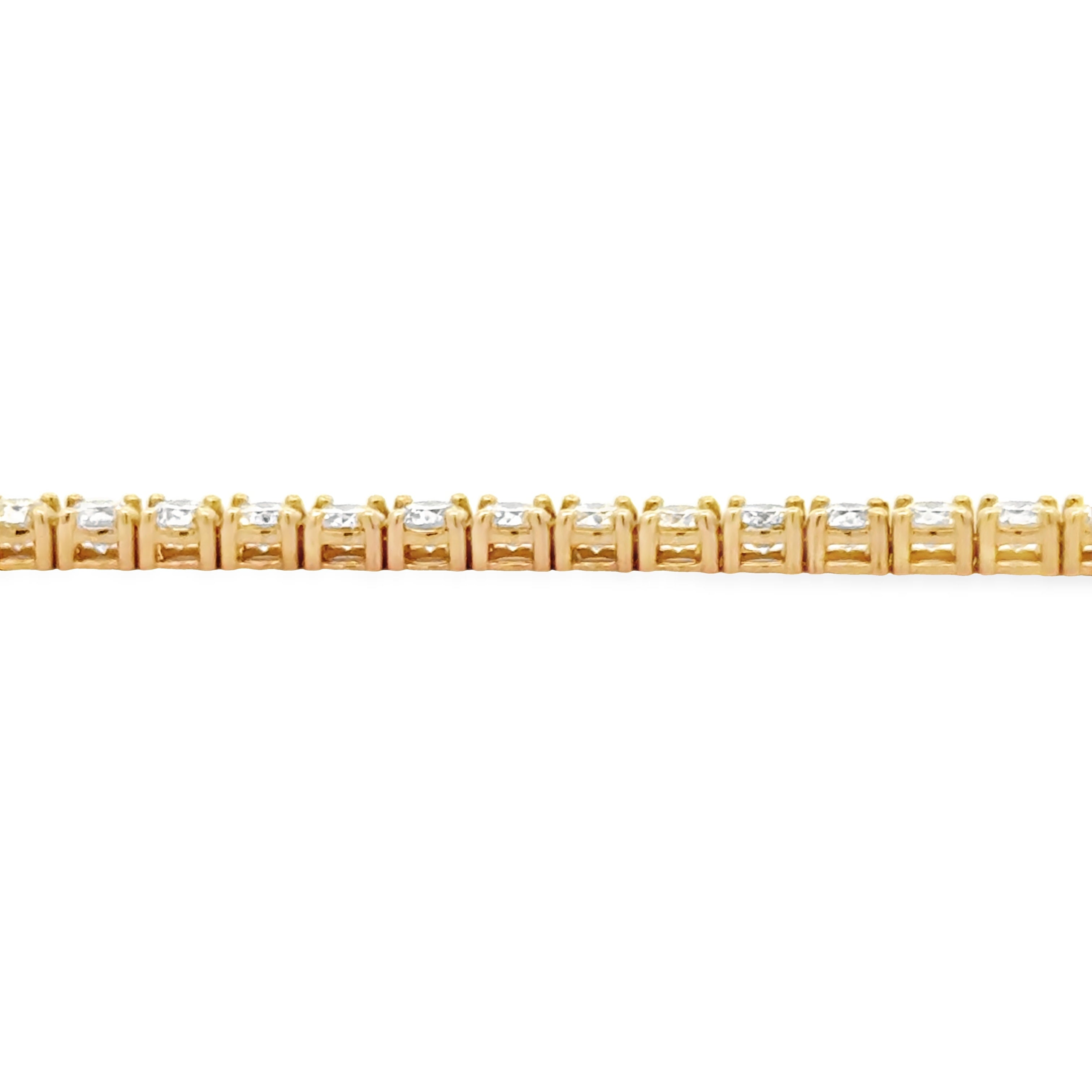 Natural 5.50ct Diamond Tennis Bracelet 18KT Yellow Gold