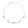 Natural .17ct Ruby Diamond Bracelet 14KT White Gold