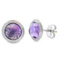 Natural 2.20ct Amethyst Earrings 14KT White Gold