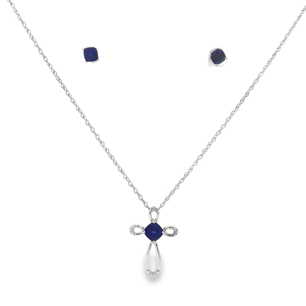 Genuine Created Sapphire Jewelry sets Sterling Silver