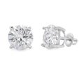 Natural 8.00ct Moissanite Stud Earrings Sterling Silver