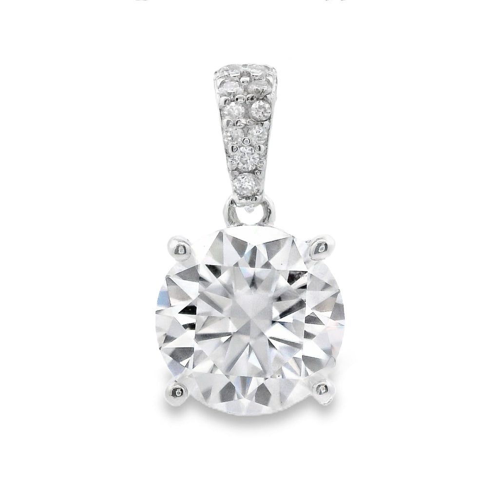 Natural 3.00ct Moissanite Pendant Sterling Silver