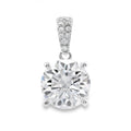 Natural 3.00ct Moissanite Pendant Sterling Silver