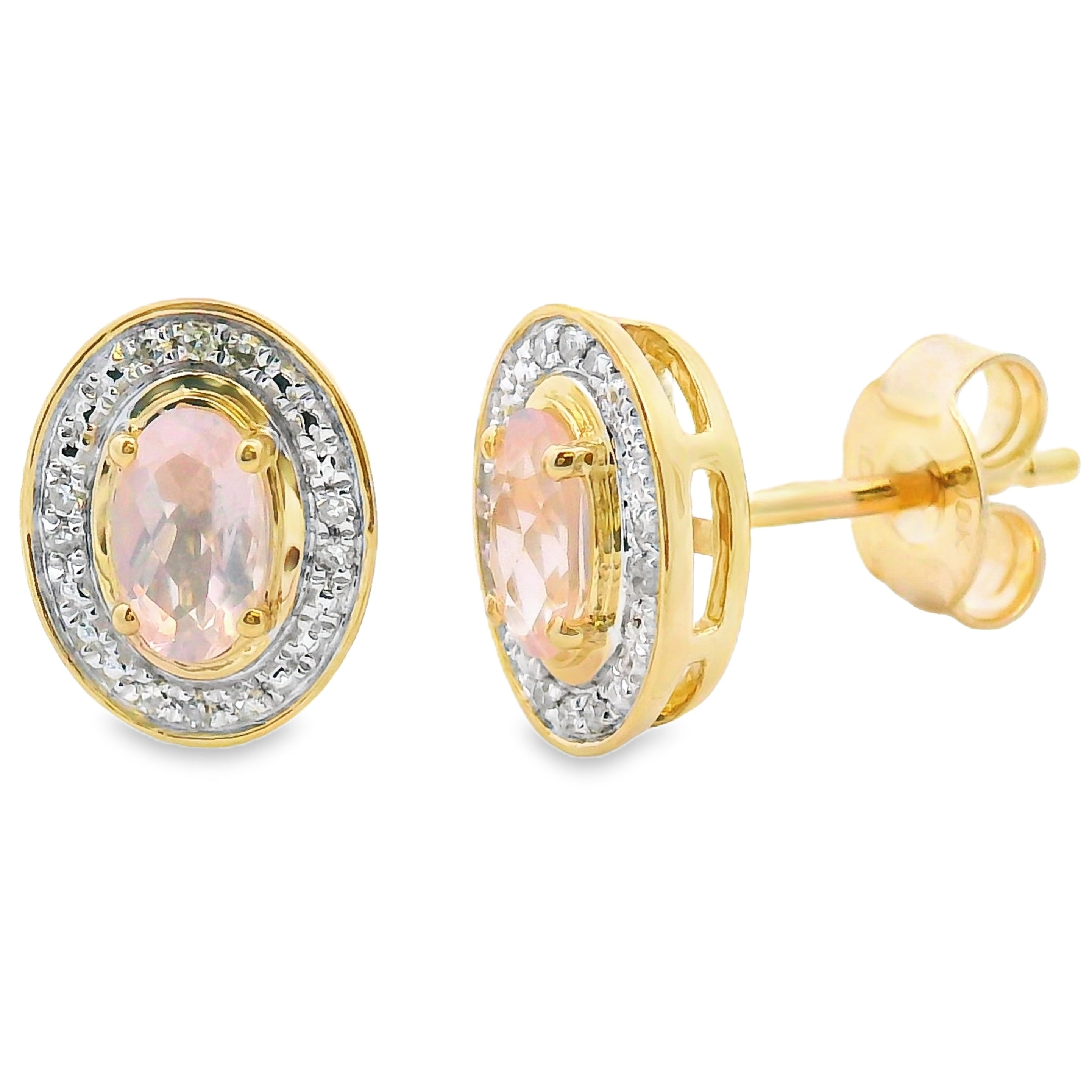 Genuine .45ct Quartz Diamond Earrings 10KT White Gold