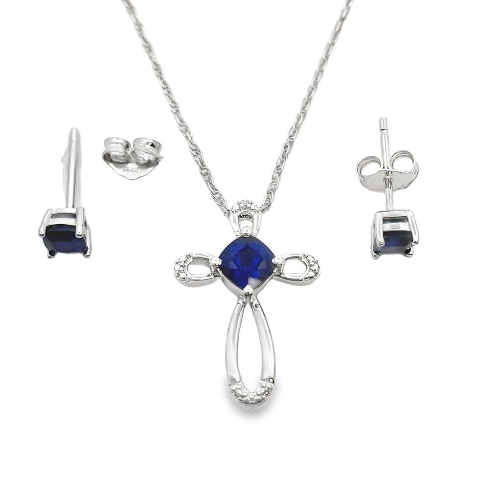 Genuine Created Sapphire Jewelry sets Sterling Silver