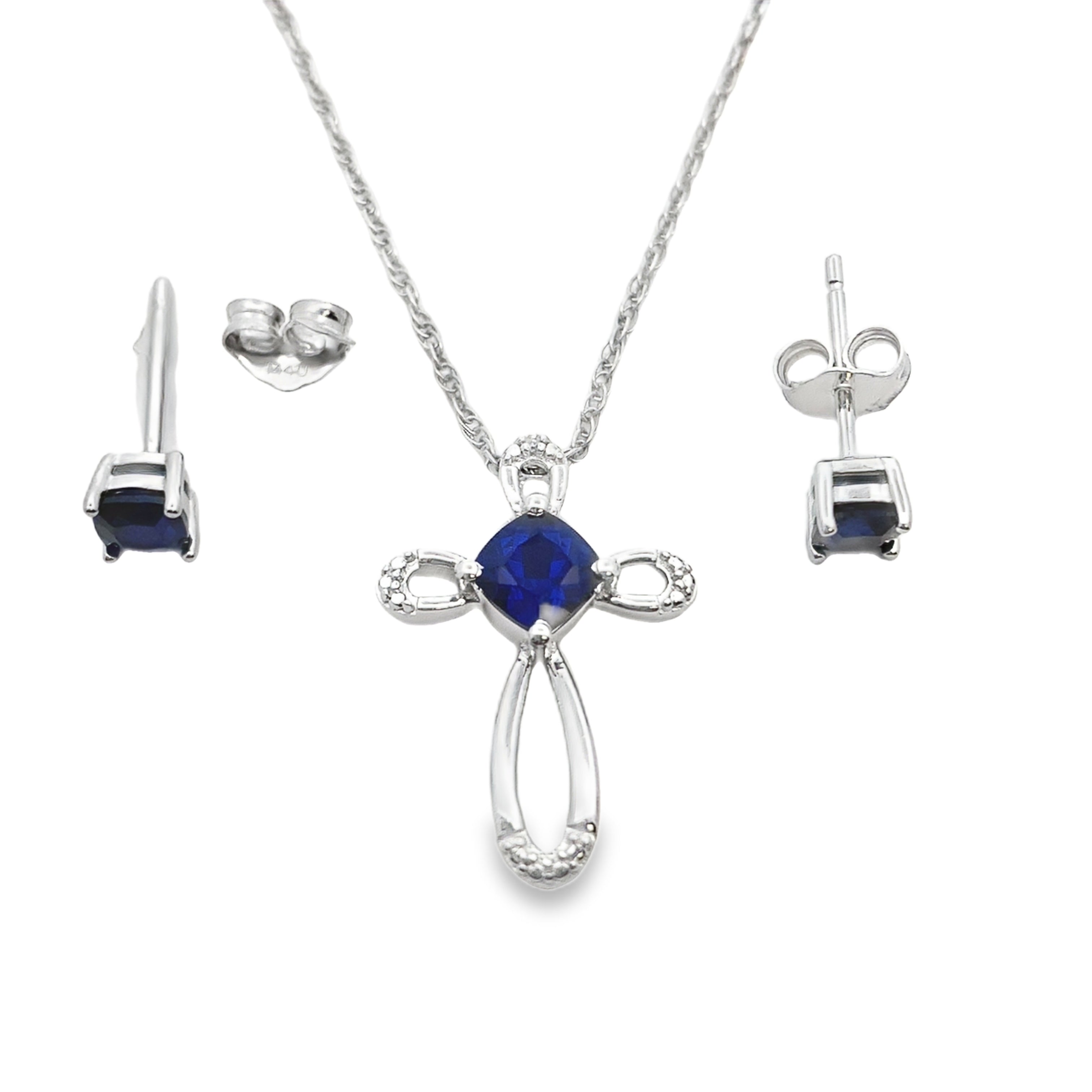 Genuine Created Sapphire Jewelry sets Sterling Silver
