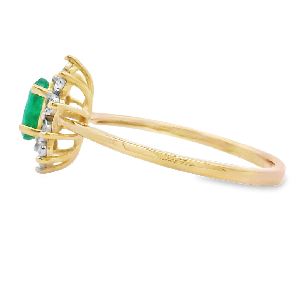 Genuine .43ct Emerald Diamond Ring 10KT Yellow Gold