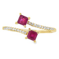 Natural .57ct Ruby Diamond Ring 14KT Yellow Gold