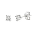 Natural .10ct Diamond Stud Earrings Sterling Silver