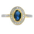 Natural .67ct Sapphire Diamond Ring 10KT Yellow Gold