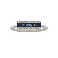 Genuine .63ct Diamond Sapphire Ring 14KT White Gold