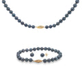 Genuine Akoya Pearl Jewelry sets 14KT Yellow Gold