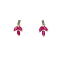 Natural .58ct Ruby Diamond Earrings 10KT Yellow Gold