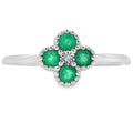 Genuine .15ct Emerald Diamond Ring 10KT White Gold