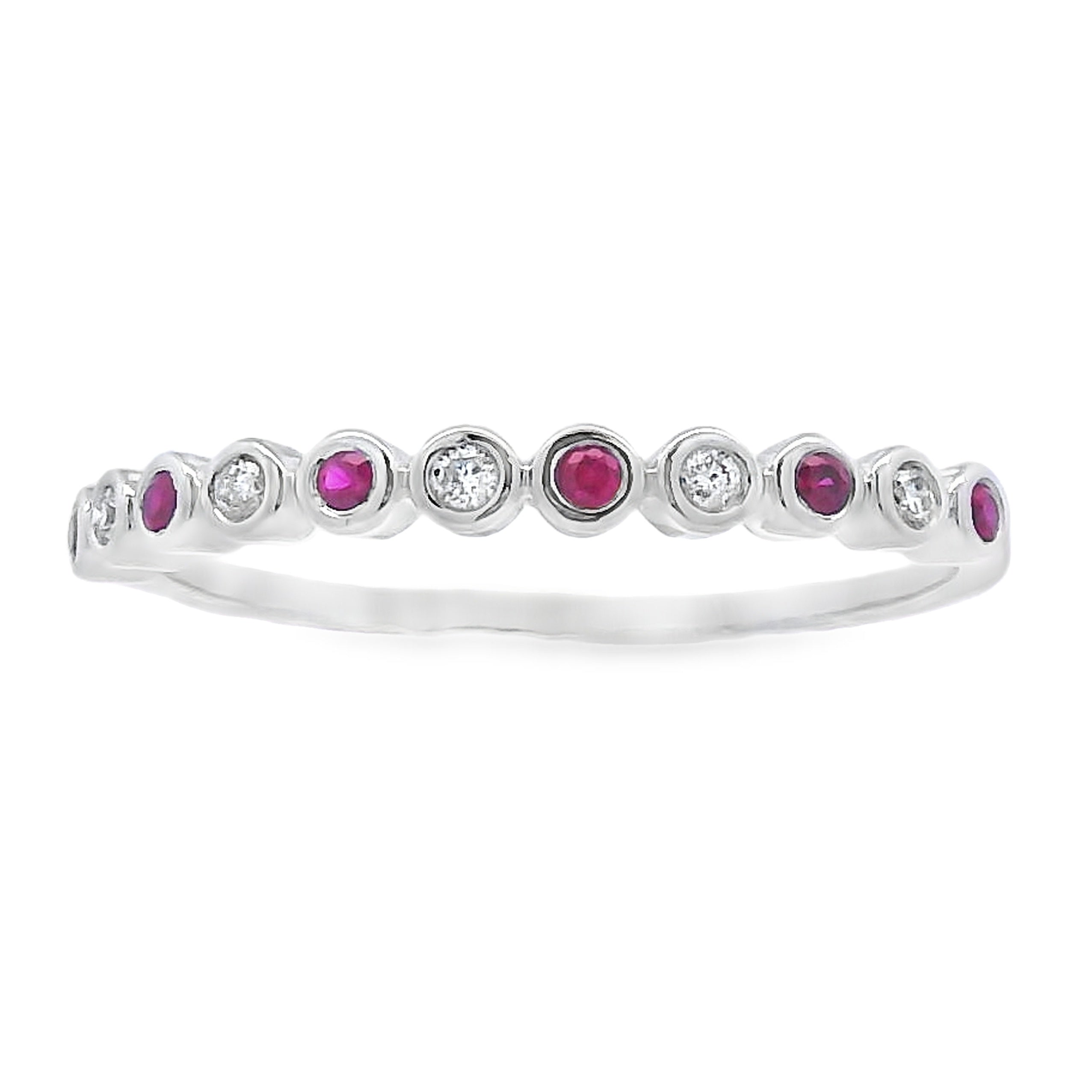 Sapphire Diamond stackable band set 14KT White Gold