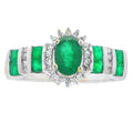 Genuine .80ct Emerald Diamond Ring 10KT White Gold