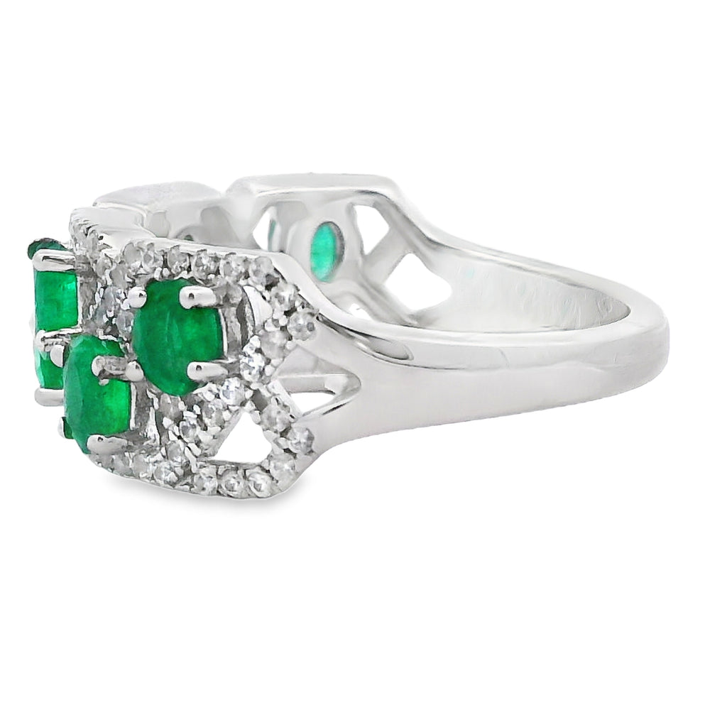 Natural 1.82ct Emerald Zircon Ring Sterling Silver
