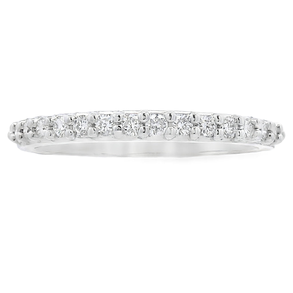 Natural .25ct Diamond Wedding Band Ring 14KT White Gold