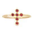 Natural .12ct Ruby Cross Ring 14KT Yellow Gold
