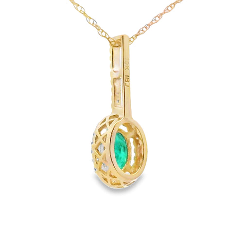 .46ct Emerald Diamond Fashion Pendants 10KT Yellow Gold