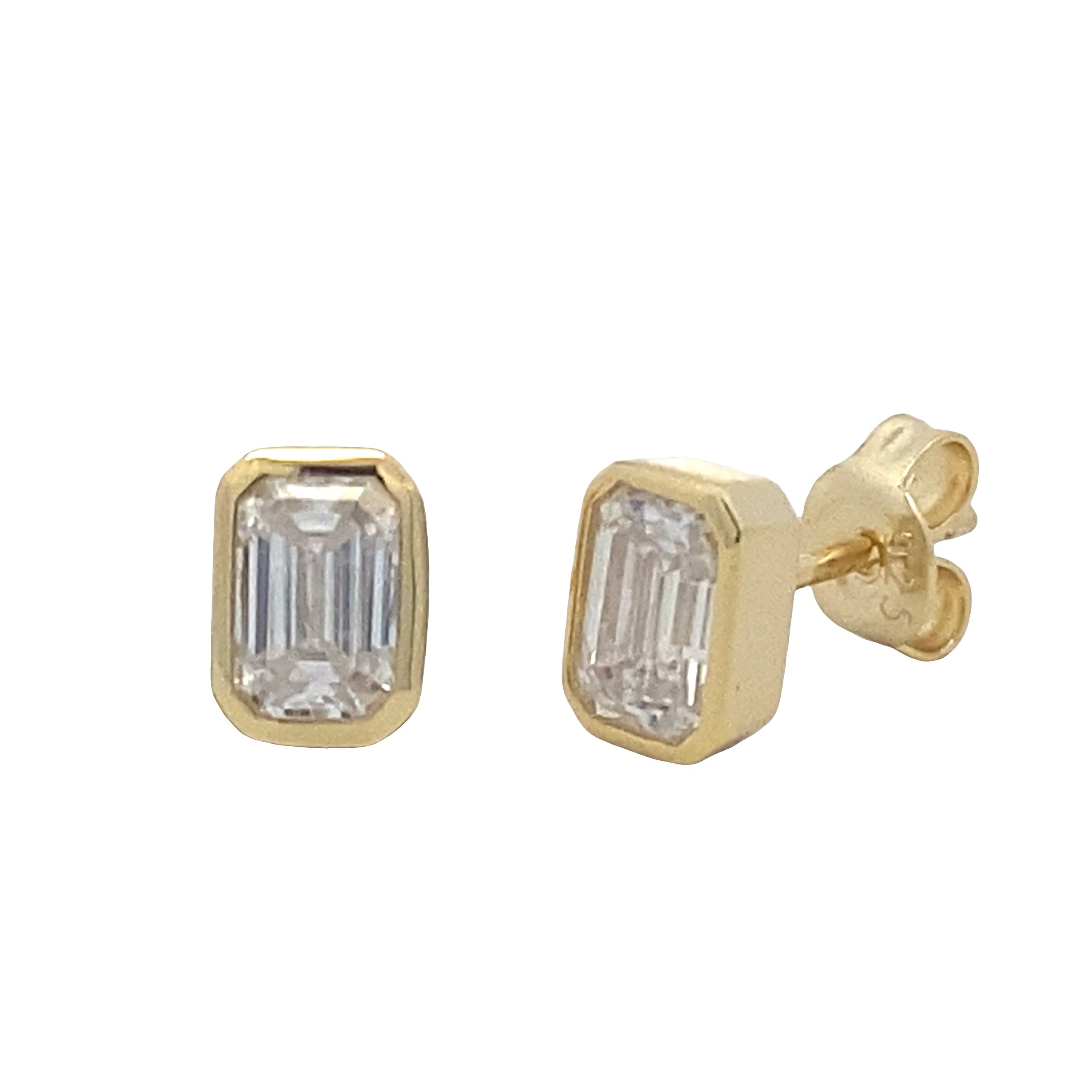 Genuine Moissanite Stud Earrings Sterling Silver