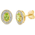 Natural .50ct Peridot Diamond Earrings 10KT Yellow Gold