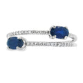 Natural .75ct Sapphire Diamond Ring 14KT White Gold