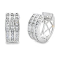 Genuine .50ct Diamond Hoop Earrings 14KT White Gold