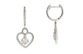 Natural .50ct Diamond Dangle Earrings 14KT White Gold