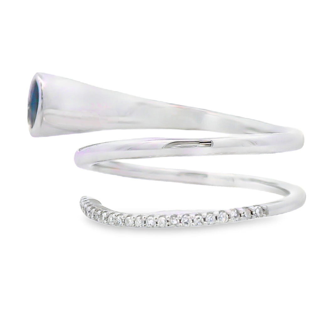 Natural .79ct Ruby Diamond Ring 14KT White Gold