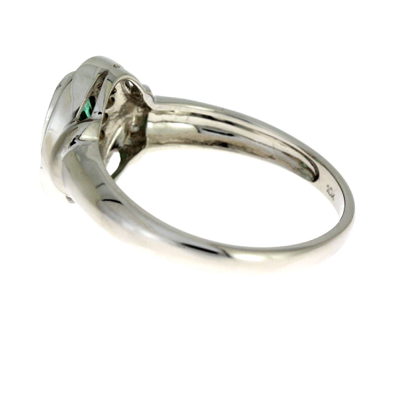Natural .60ct Emerald Diamond Ring 10KT White Gold