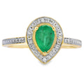 Natural .42ct Emerald Diamond Ring 10KT Yellow Gold