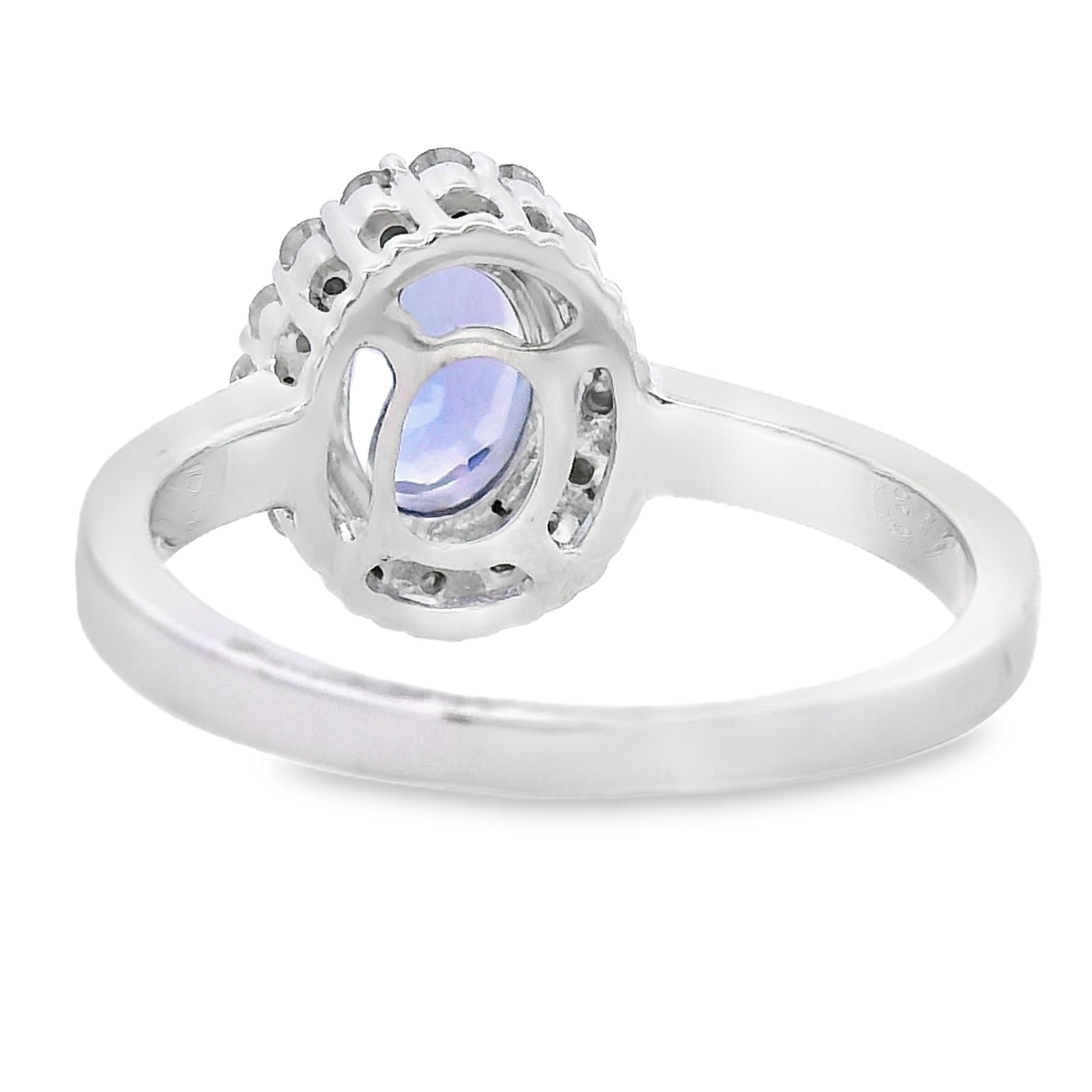 Genuine 1.55ct Tanzanite Diamond Ring 14KT White Gold
